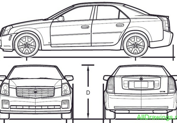 Cadillac CTS (2006) (Cadillac STS (2006)) - drawings (drawings) of the car